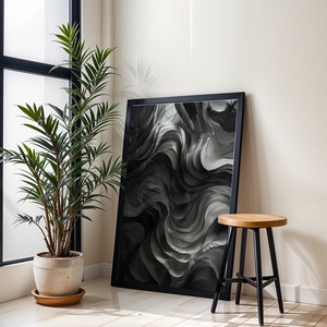 Absztrakt Fekete-Ezüst Hullámok - Digitális Letöltés - otthon & életmód - dekoráció - kép & falikép - poszter - Meska.hu