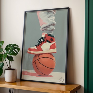 Sneaker és Kosárlabda Digitális Illusztráció  - otthon & életmód - dekoráció - kép & falikép - poszter - Meska.hu