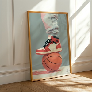 Sneaker és Kosárlabda Digitális Illusztráció  - otthon & életmód - dekoráció - kép & falikép - poszter - Meska.hu