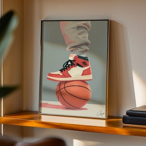 Sneaker és Kosárlabda Digitális Illusztráció  - otthon & életmód - dekoráció - kép & falikép - poszter - Meska.hu