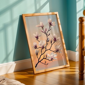 Japán Stílusú Magnólia Ág - Digitális Letöltés, Otthon & Életmód, Dekoráció, Kép & Falikép, Poszter, Fotó, grafika, rajz, illusztráció, MESKA