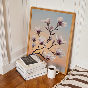 Japán Stílusú Magnólia Ág - Digitális Letöltés - otthon & életmód - dekoráció - kép & falikép - poszter - Meska.hu