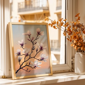 Japán Stílusú Magnólia Ág - Digitális Letöltés - otthon & életmód - dekoráció - kép & falikép - poszter - Meska.hu