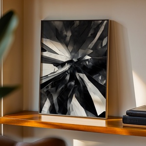 Fekete-Fehér Absztrakt Szilánkok Poszter - Digitális Letöltés - otthon & életmód - dekoráció - kép & falikép - poszter - Meska.hu