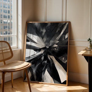 Fekete-Fehér Absztrakt Szilánkok Poszter - Digitális Letöltés - otthon & életmód - dekoráció - kép & falikép - poszter - Meska.hu