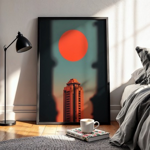 Retro Városi Naplemente - Digitális Letöltés, Otthon & Életmód, Dekoráció, Kép & Falikép, Poszter, Fotó, grafika, rajz, illusztráció, MESKA