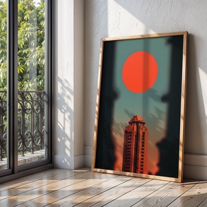 Retro Városi Naplemente - Digitális Letöltés - otthon & életmód - dekoráció - kép & falikép - poszter - Meska.hu