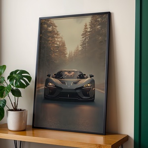 Matt Fekete Sportautó az Erdőben - Digitális Letöltés - Meska.hu