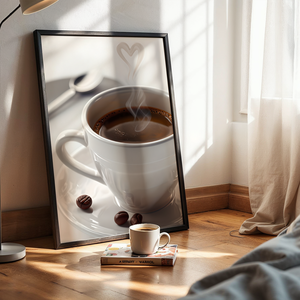 Reggeli Kávé Szív Alakú Gőzzel - Kávéimádó Konyhai Poszter - Digitális Letöltés - otthon & életmód - dekoráció - kép & falikép - poszter - Meska.hu