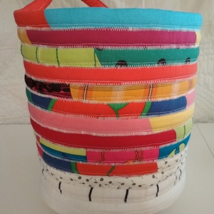 Textil tároló bohém színvilággal - otthon & életmód - tárolás & rendszerezés - tárolókosár - Meska.hu