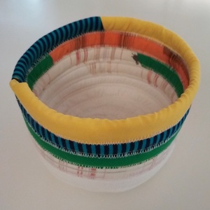 Textil tároló, zöld-kék-sárga - Meska.hu