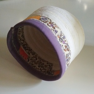 Textil tároló nyersvászon alappal - otthon & életmód - tárolás & rendszerezés - tárolókosár - Meska.hu