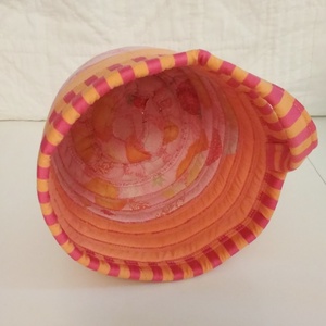 Textil tároló, rózsaszín-narancs - otthon & életmód - tárolás & rendszerezés - tárolókosár - Meska.hu