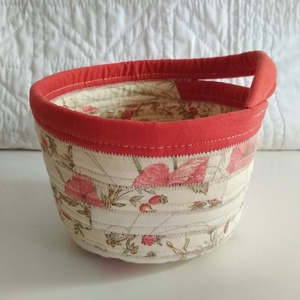 Textil tároló, csipkebogyós-pipacsos, Otthon & Életmód, Tárolás & Rendszerezés, Tárolókosár, Varrás, MESKA