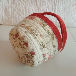 Textil tároló, csipkebogyós-pipacsos - otthon & életmód - tárolás & rendszerezés - tárolókosár - Meska.hu