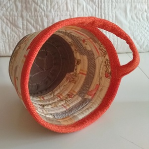 Textil tároló, csipkebogyós-pipacsos 2 - otthon & életmód - tárolás & rendszerezés - tárolókosár - Meska.hu