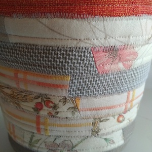 Textil tároló, csipkebogyós-pipacsos 2 - otthon & életmód - tárolás & rendszerezés - tárolókosár - Meska.hu