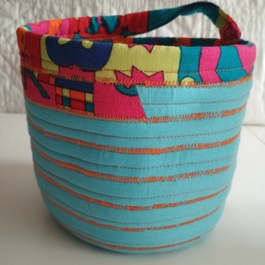Textil tároló, élénk színekkel - otthon & életmód - tárolás & rendszerezés - tárolókosár - Meska.hu