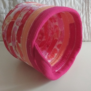 Textil tároló, pink-narancs-barack - otthon & életmód - tárolás & rendszerezés - tárolókosár - Meska.hu