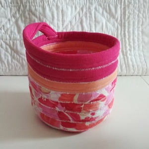 Textil tároló, pink-narancs-barack - Meska.hu