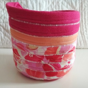 Textil tároló, pink-narancs-barack - otthon & életmód - tárolás & rendszerezés - tárolókosár - Meska.hu