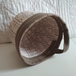 Textil tároló, kávébarna-bézs - otthon & életmód - tárolás & rendszerezés - tárolókosár - Meska.hu