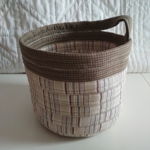 Textil tároló, kávébarna-bézs - Meska.hu