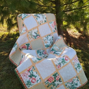 'Napfényes kert' quilt takaró , Otthon & Életmód, Lakástextil, Felnőtt takaró, pléd, Patchwork, foltvarrás, Varrás, MESKA