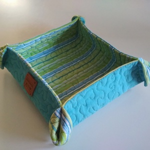 Tároló duó, zöld-kék - otthon & életmód - tárolás & rendszerezés - tárolókosár - Meska.hu