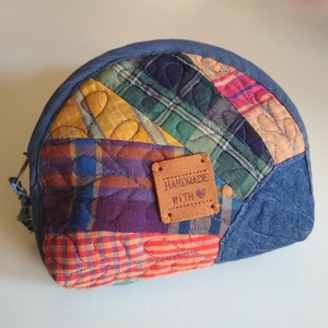 Színes textil pénztárca farmerrel, Táska & Tok, Pénztárca & Más tok, Aprópénztartó, Patchwork, foltvarrás, Varrás, MESKA