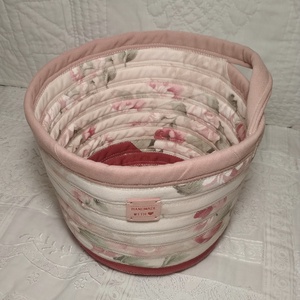 Textil tároló, rózsás - otthon & életmód - tárolás & rendszerezés - tárolókosár - Meska.hu