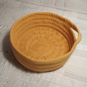 Textil tároló, okker  - otthon & életmód - tárolás & rendszerezés - tárolókosár - Meska.hu