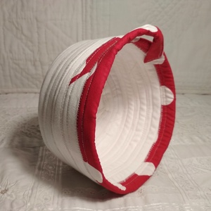 'Retro pöttyös' textil tároló - otthon & életmód - tárolás & rendszerezés - tárolókosár - Meska.hu