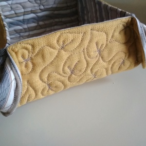 Tároló duó, okker-szürke - otthon & életmód - tárolás & rendszerezés - tárolókosár - Meska.hu