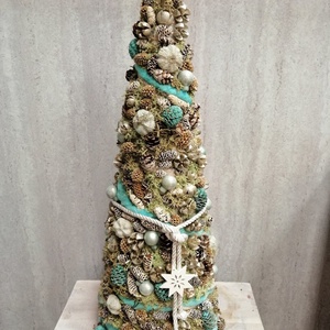 Türkíz és natúr fenyő - Meska.hu