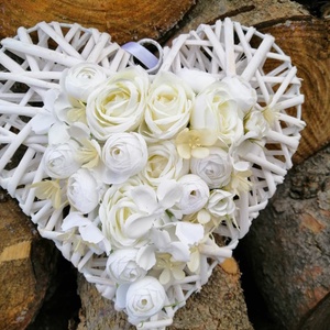 Fehér szív alakú kopogtató - otthon & életmód - dekoráció - Meska.hu