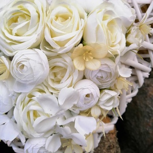 Fehér szív alakú kopogtató - otthon & életmód - dekoráció - Meska.hu