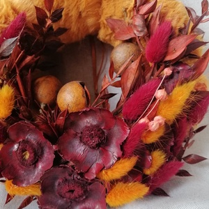 Őszi szőrmés kopogtató - otthon & életmód - dekoráció - ajtó- és ablak dekoráció - ajtódísz & kopogtató - Meska.hu