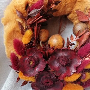 Őszi szőrmés kopogtató - otthon & életmód - dekoráció - ajtó- és ablak dekoráció - ajtódísz & kopogtató - Meska.hu