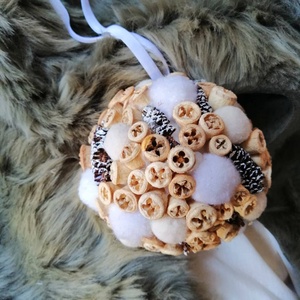 Rusztikus karácsonyi gömb dekoráció - Meska.hu