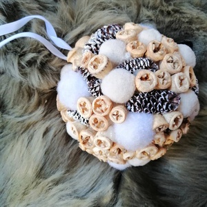 Rusztikus karácsonyi gömb dekoráció - karácsony - karácsonyi lakásdekoráció - karácsonyi lakásdíszek - Meska.hu