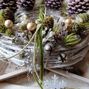 Natúr színű adventi koszorú - karácsony - adventi díszek - adventi koszorú - Meska.hu