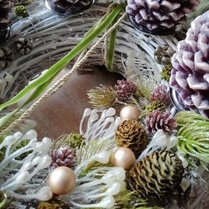 Natúr színű adventi koszorú - karácsony - adventi díszek - adventi koszorú - Meska.hu