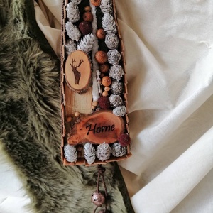 Erdei hangulatú natúr ajtódísz, Karácsony, Adventi díszek, Adventi ajtódísz, Virágkötés, MESKA