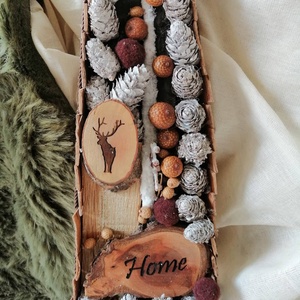 Erdei hangulatú natúr ajtódísz - karácsony - adventi díszek - adventi ajtódísz - Meska.hu