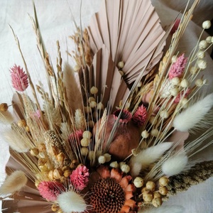  Menyasszonyi csokor mályva,natúr szárazvirágokból - otthon & életmód - dekoráció - virágdísz és tartó - csokor & virágdísz - Meska.hu