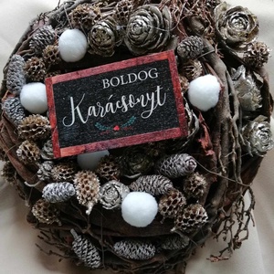 Karácsonyi kopogtató  - karácsony - adventi díszek - adventi ajtódísz - Meska.hu