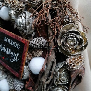 Karácsonyi kopogtató  - karácsony - adventi díszek - adventi ajtódísz - Meska.hu