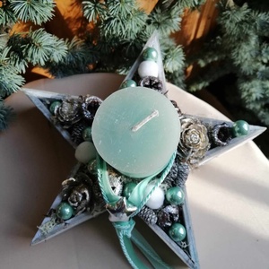 Csillag alakú karácsonyi asztaldísz - karácsony - adventi díszek - adventi asztaldísz - Meska.hu