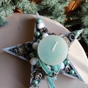 Csillag alakú karácsonyi asztaldísz - karácsony - adventi díszek - adventi asztaldísz - Meska.hu